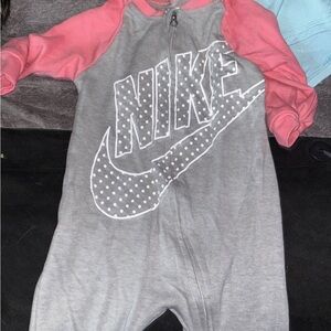 Nike Kids Gray and Pink Footie